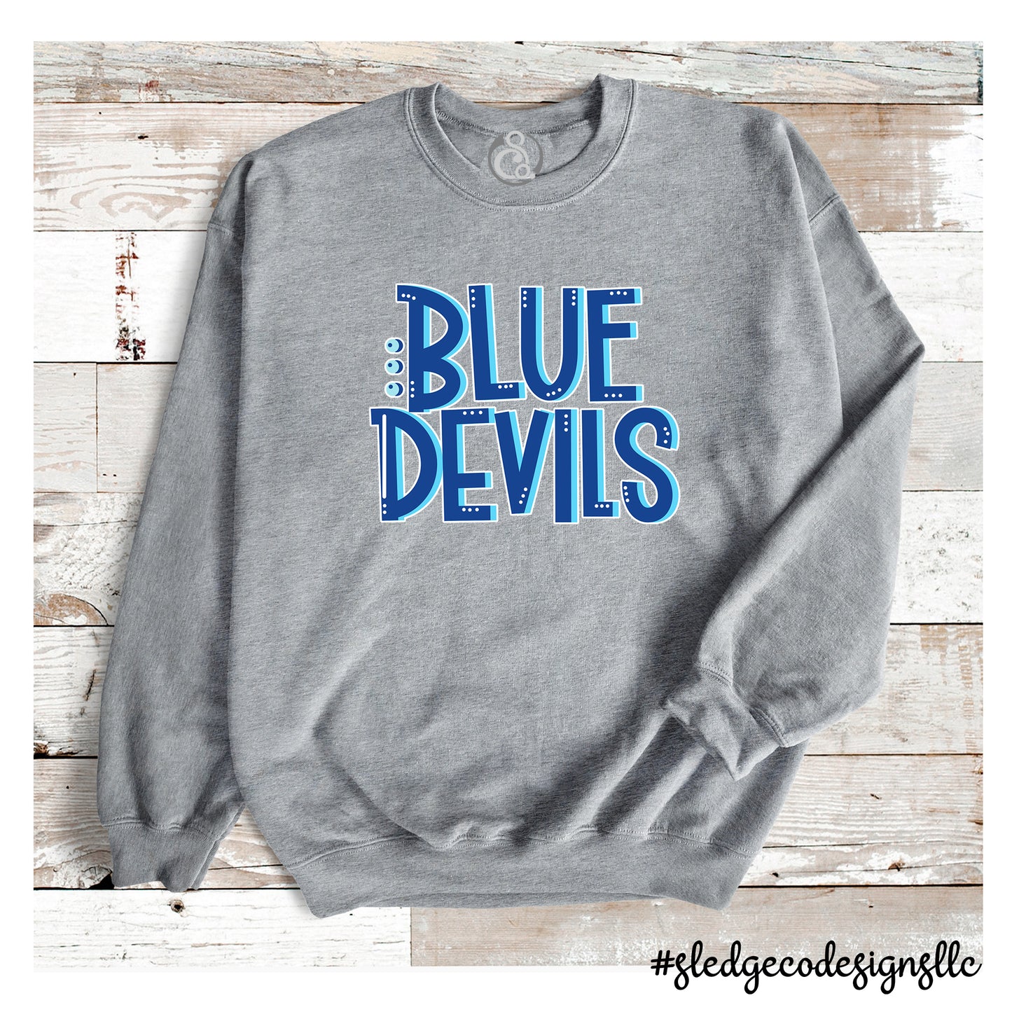 BLUE DEVILS | HAND DRAWN BLOCK | SWEATSHIRT | UNISEX