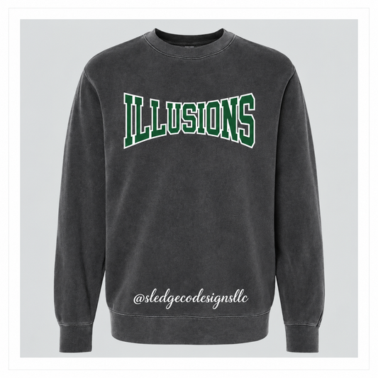 ILLUSIONS SOFTBALL LOGO | ITC | Midweight Pigment-Dyed Crewneck Sweatshirt