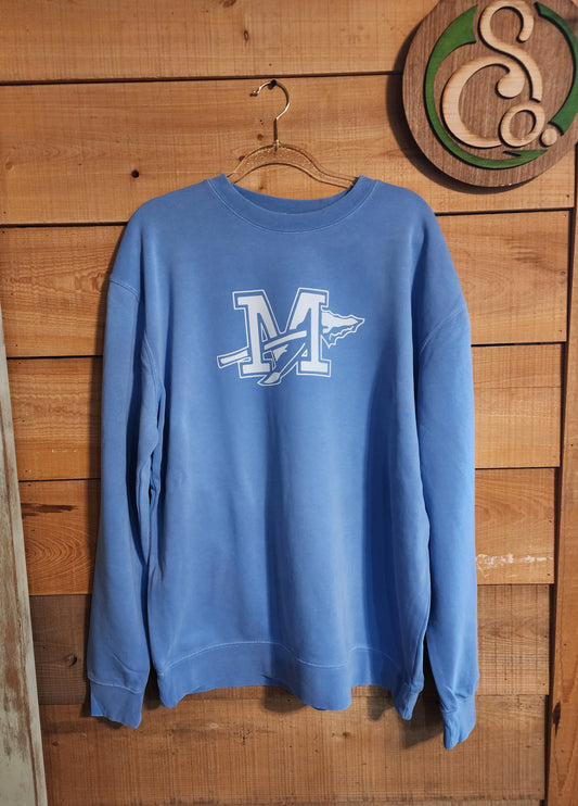 MAGNOLIA HEIGHTS M ARROW | Midweight Pigment-Dyed Crewneck Sweatshirt | LIGHT BLUE