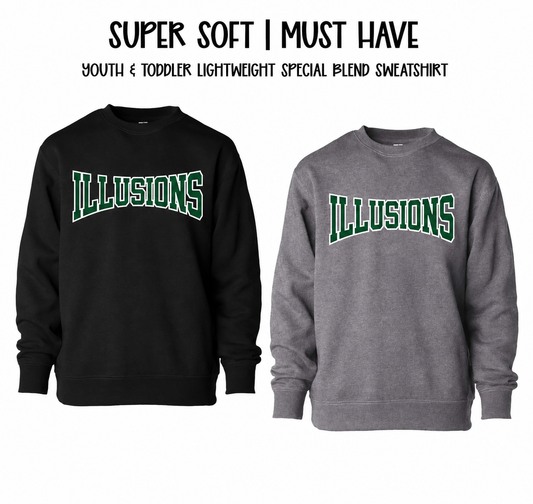 ILLUSIONS | LOGO |  Toddler & YOUTH Lightweight SOFT Sweatshirt