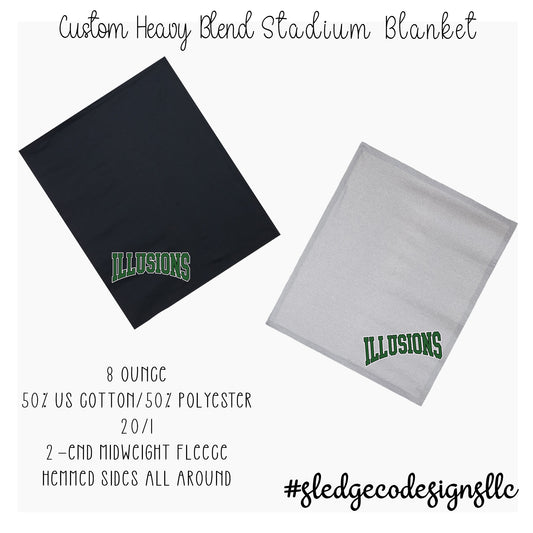 ILLUSIONS SOFTBALL | Heavy Blend Stadium Blanket | MADE TO ORDER