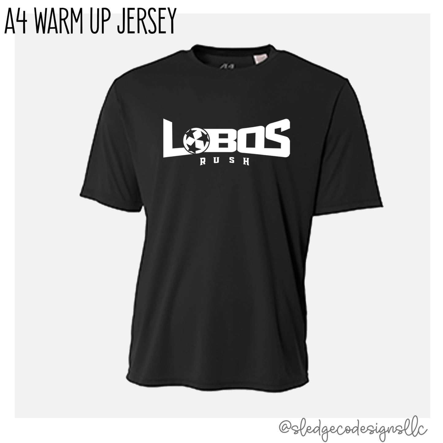 BLACK WARM-UP PRACTICE - A4 TSHIRT | LOBOS SOCCER | MADE TO ORDER