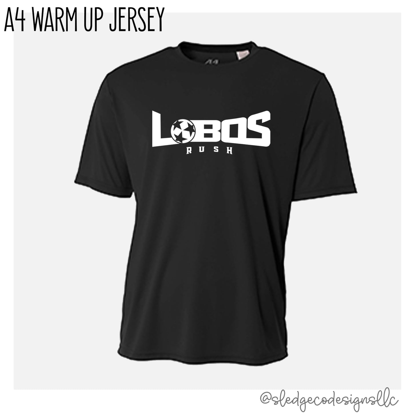 LOBOS SOCCER | BLACK | WARM-UP PRACTICE | A4 DRI-FIT TSHIRT