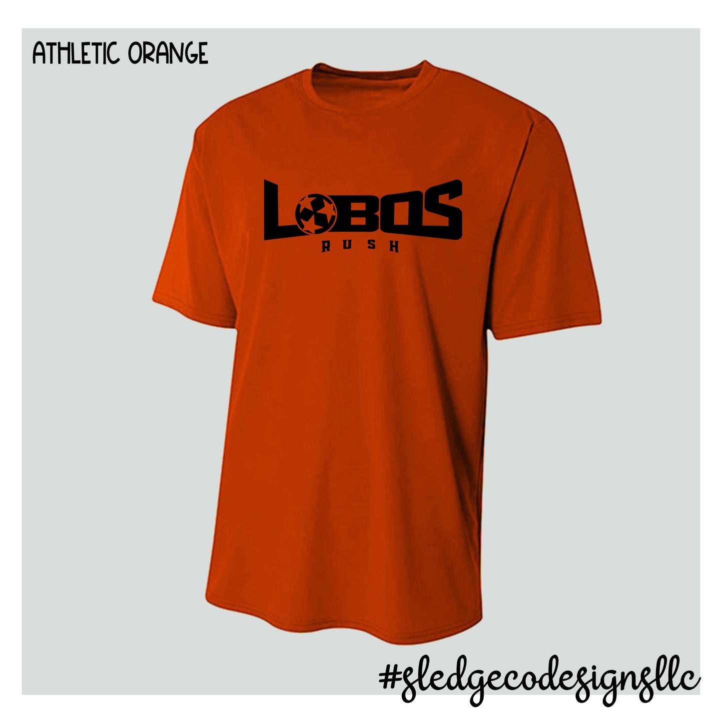 LOBOS SOCCER | ATHLETIC ORANGE | WARM-UP PRACTICE | A4 DRI-FIT TSHIRT