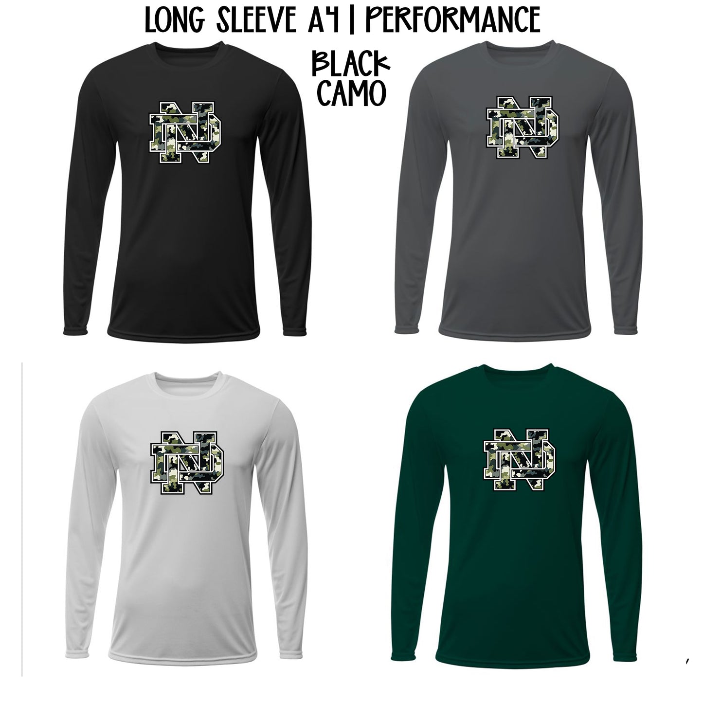 NORTH DELTA ND BLACK CAMO LOGO | DRI FIT PERFORMANCE LONG SLEEVE