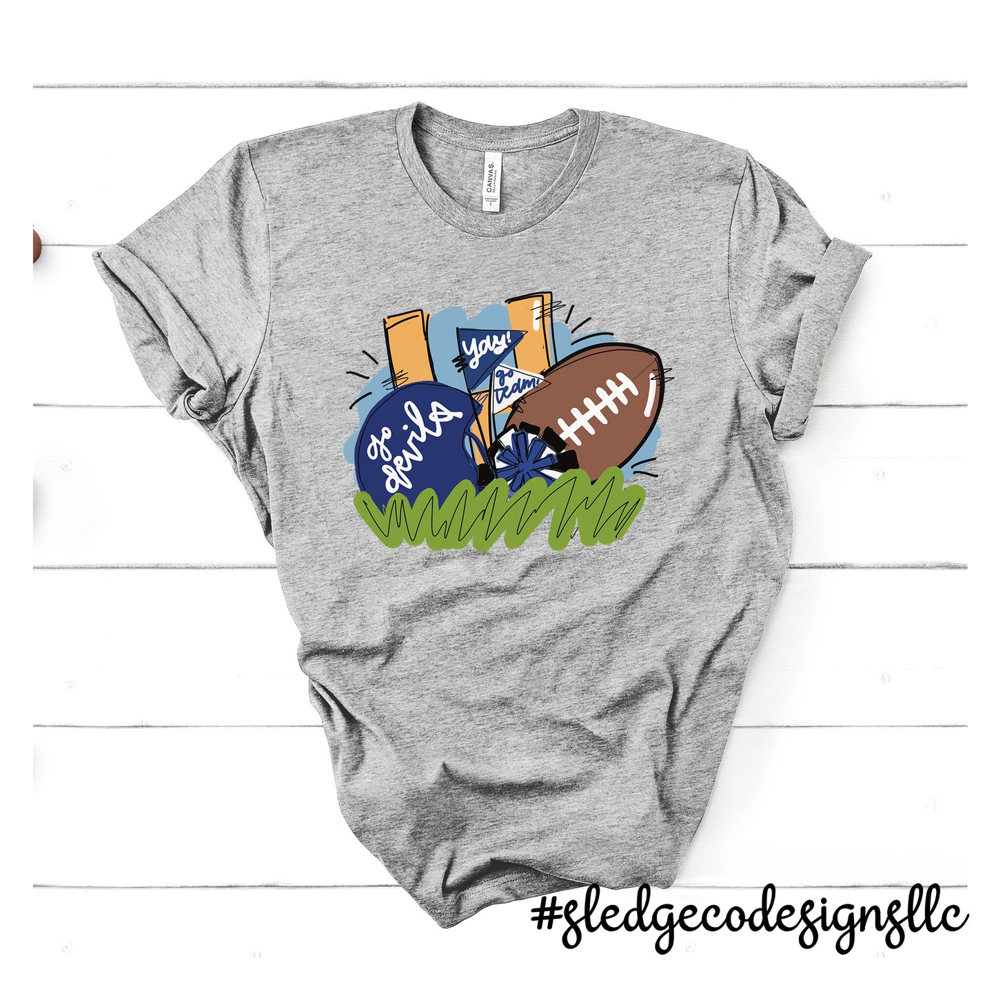 TUNICA ACADEMY BLUE DEVILS | FOOTBALL | Custom Unisex Tshirt