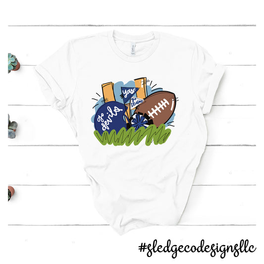 TUNICA ACADEMY BLUE DEVILS | FOOTBALL | Custom Unisex Tshirt