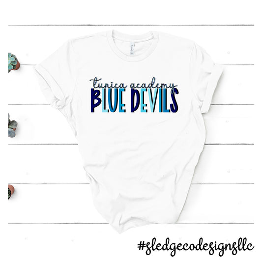 TUNICA ACADEMY BLUE DEVILS | BLUES |  Custom Unisex Tshirt