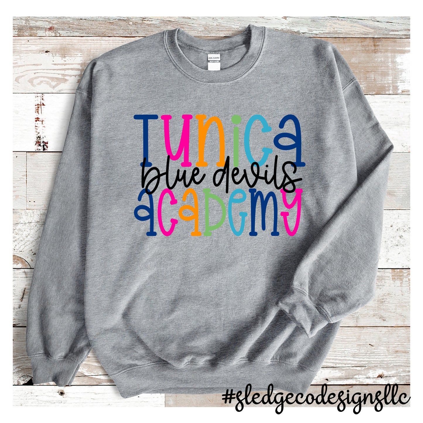 TUNICA ACADEMY BLUE DEVILS | COLORFUL | CUSTOM UNISEX SWEATSHIRT