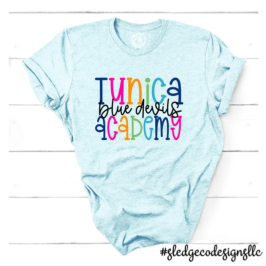 TUNICA ACADEMY BLUE DEVILS | COLORFUL | Custom Unisex Tshirt