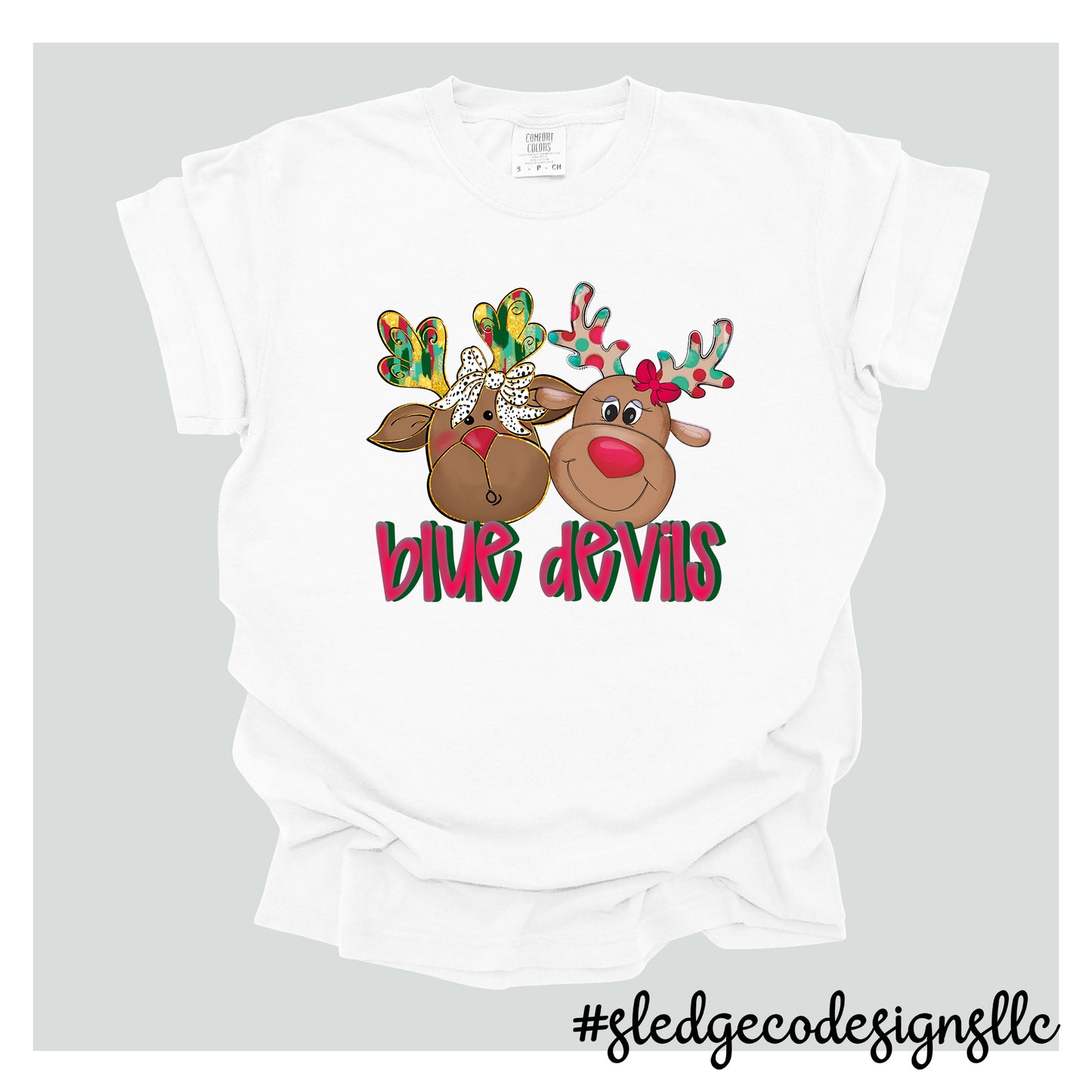 CUSTOM CHRISTMAS REINDEER TSHIRTS | ADD YOUR NAME/SCHOOL | UNISEX TSHIRT