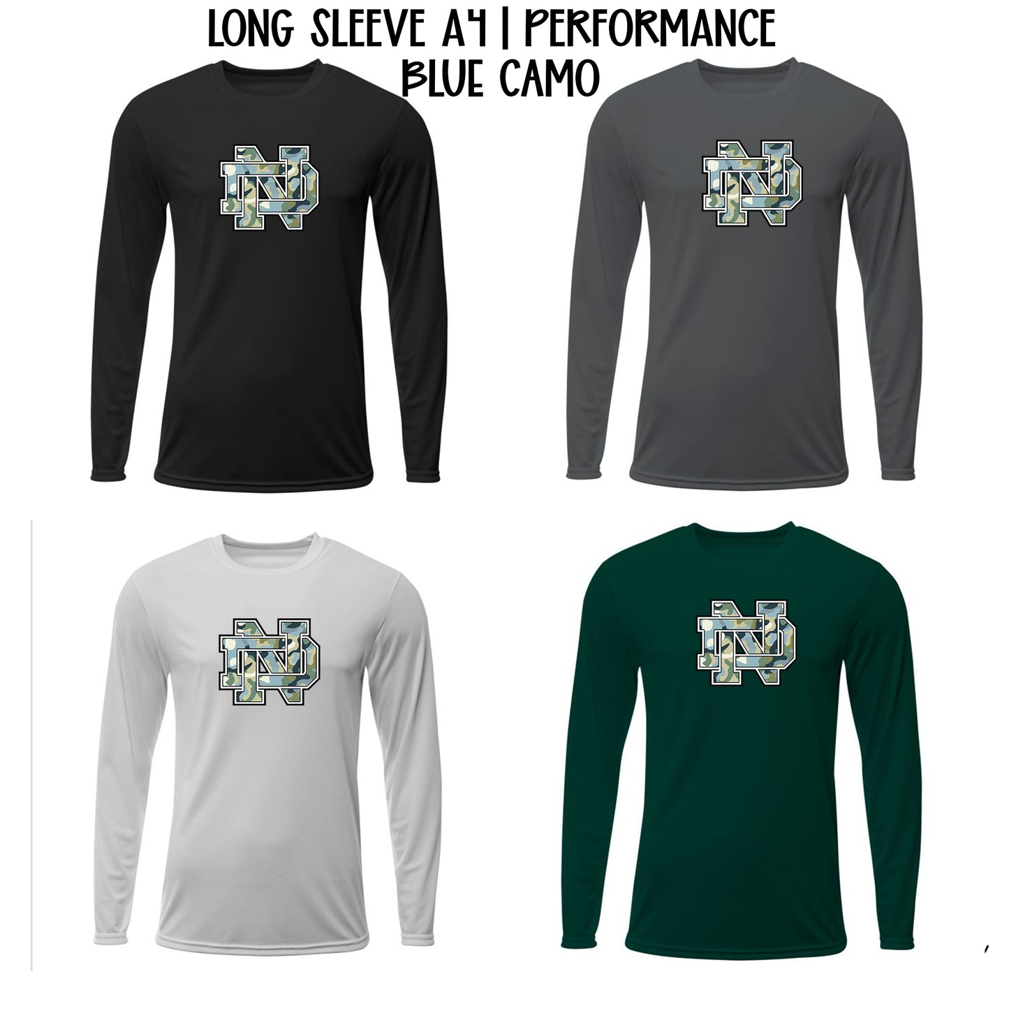 NORTH DELTA ND BLUE CAMO LOGO | DRI FIT PERFORMANCE LONG SLEEVE