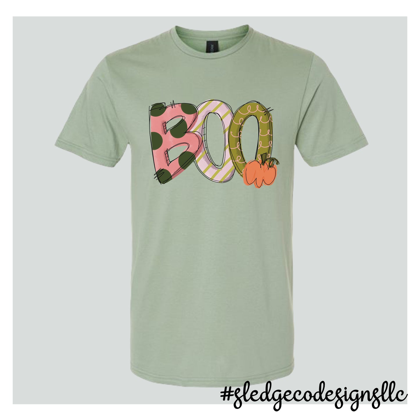 BOO | PINK & GREEN | HALLOWEEN | CUSTOM UNISEX TSHIRT