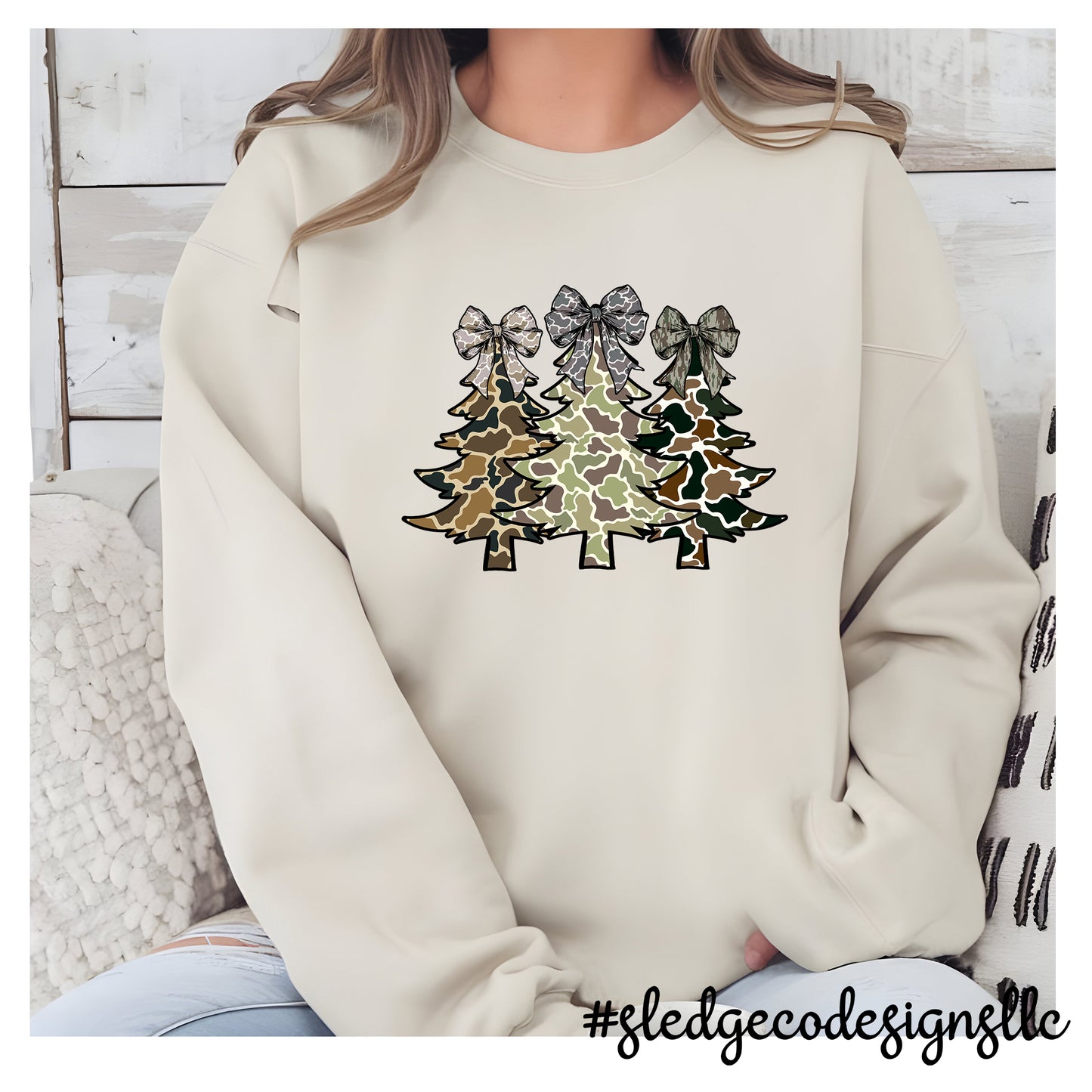 CAMO Christmas TREES | CHRISTMAS SWEATSHIRT  | Custom Unisex TSHIRT
