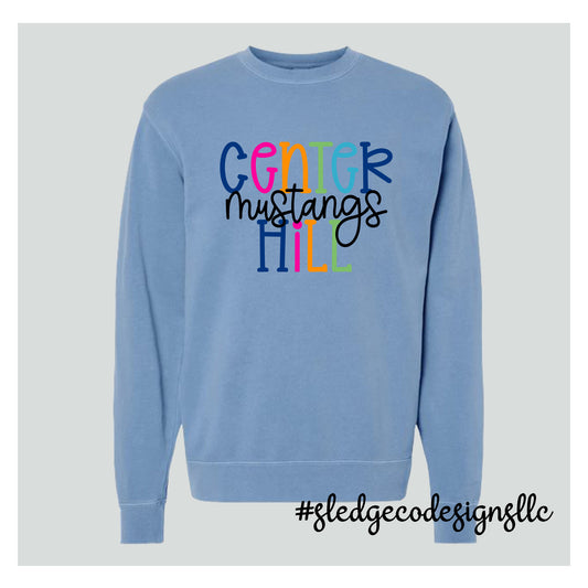 CENTER HILL MUSTANGS | Midweight Pigment-Dyed Crewneck Sweatshirt