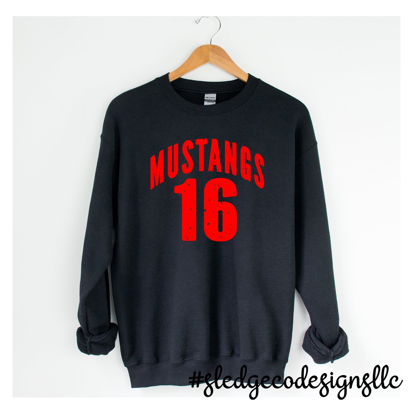 MUSTANGS CUSTOM NUMBER SPIRIT SWEATSHIRT | CUSTOM UNISEX SWEATSHIRT