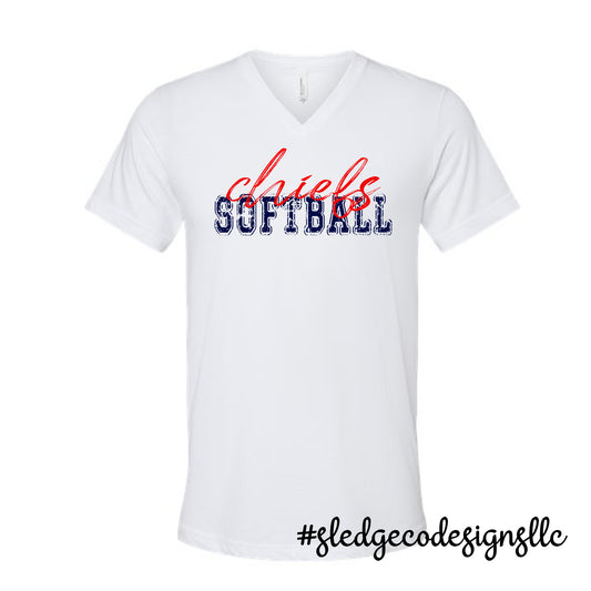 CHIEFS SOFTBALL  |  UNISEX V-NECK Custom Unisex Tshirt