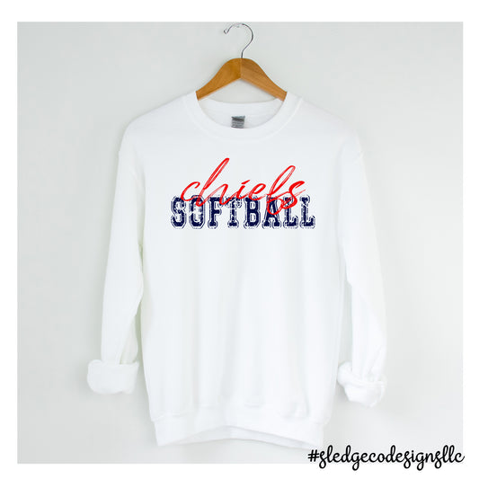 CHIEFS SOFTBALL SCRIPT | UNISEX CUSTOM SWEATSHIRT