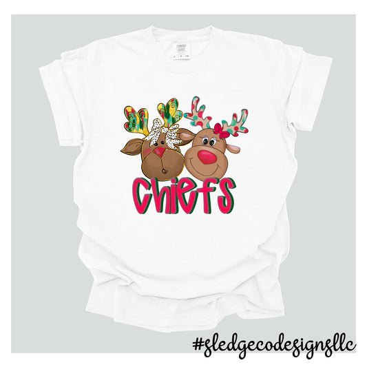 CUSTOM CHRISTMAS REINDEER TSHIRTS | ADD YOUR NAME/SCHOOL | UNISEX TSHIRT