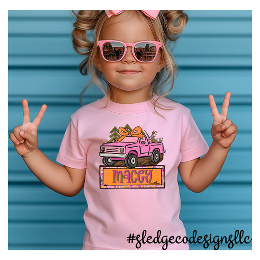 GIRLS MUDDING TRUCK | YOUTH - TODDLER - INFANT Custom TSHIRT