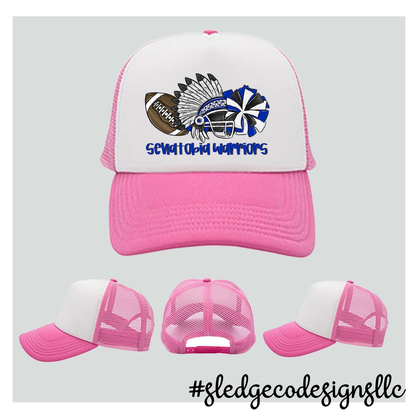 WARRIORS CHEER & FOOTBALL  | TRUCKER HAT PINK