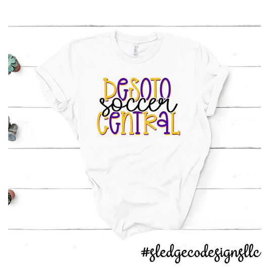 DESOTO CENTRAL JAGUARS SOCCER  | STACKED | Custom Unisex Tshirt