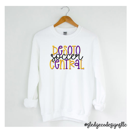 DESOTO CENTRAL SOCCER | STACKED | Custom Unisex SWEATSHIRT