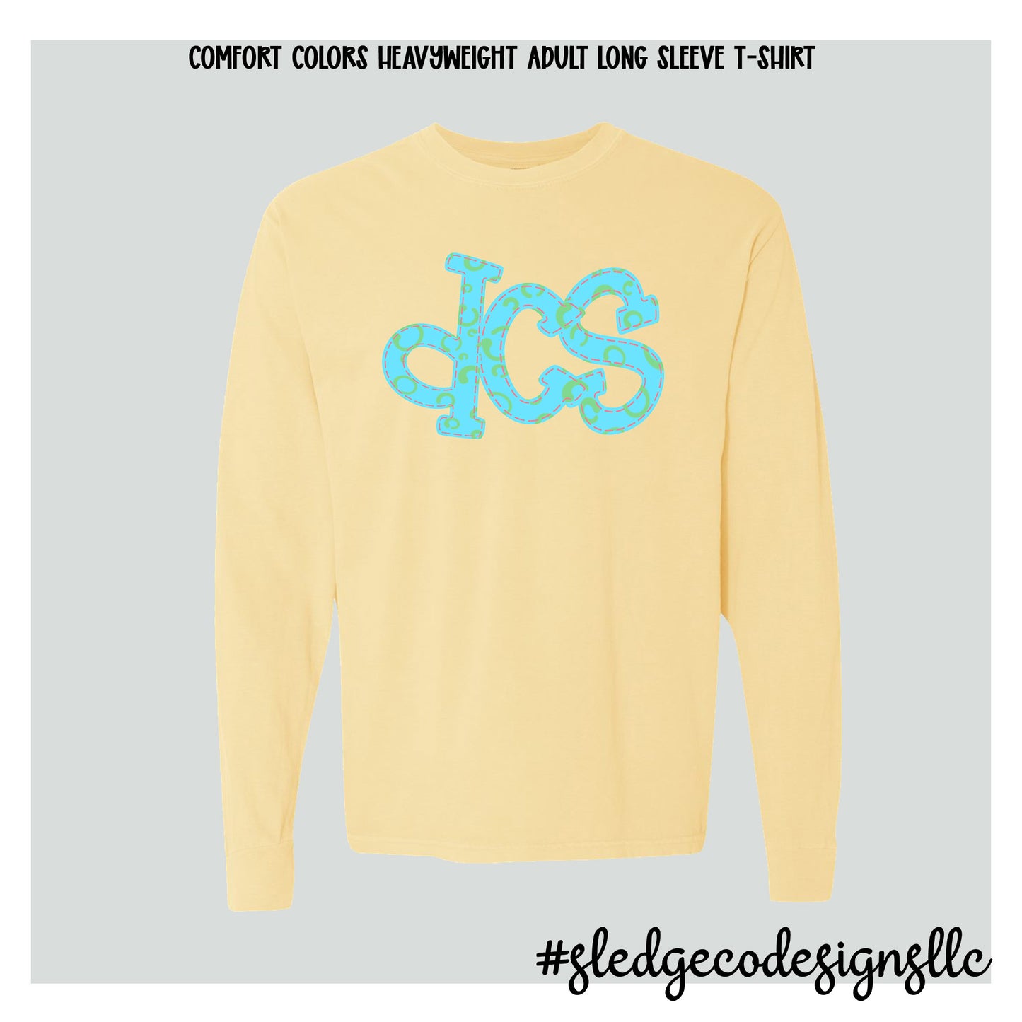 DESOTO CO SCHOOLS | DSC BLUE | STITCHED |  COMFORT COLORS  Heavyweight Long Sleeve T-Shirt