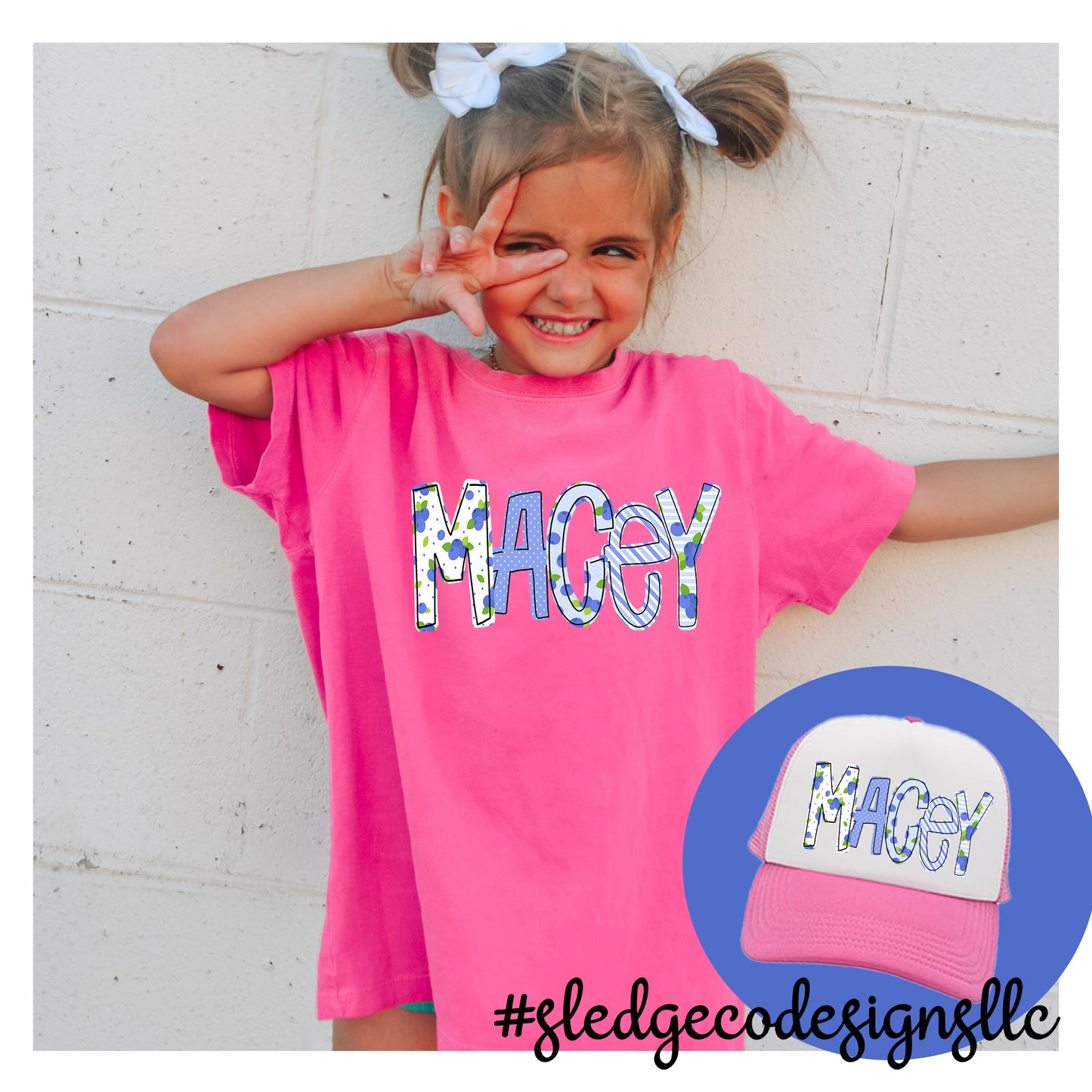 "BLUE BERRIES" Personalized Hand Drawn - Name Shirts for MOM, MINI, GRANDMAW, OR ALL THE GIRLS! | PERFECT FOR TEAMS || CUSTOM TSHIRT