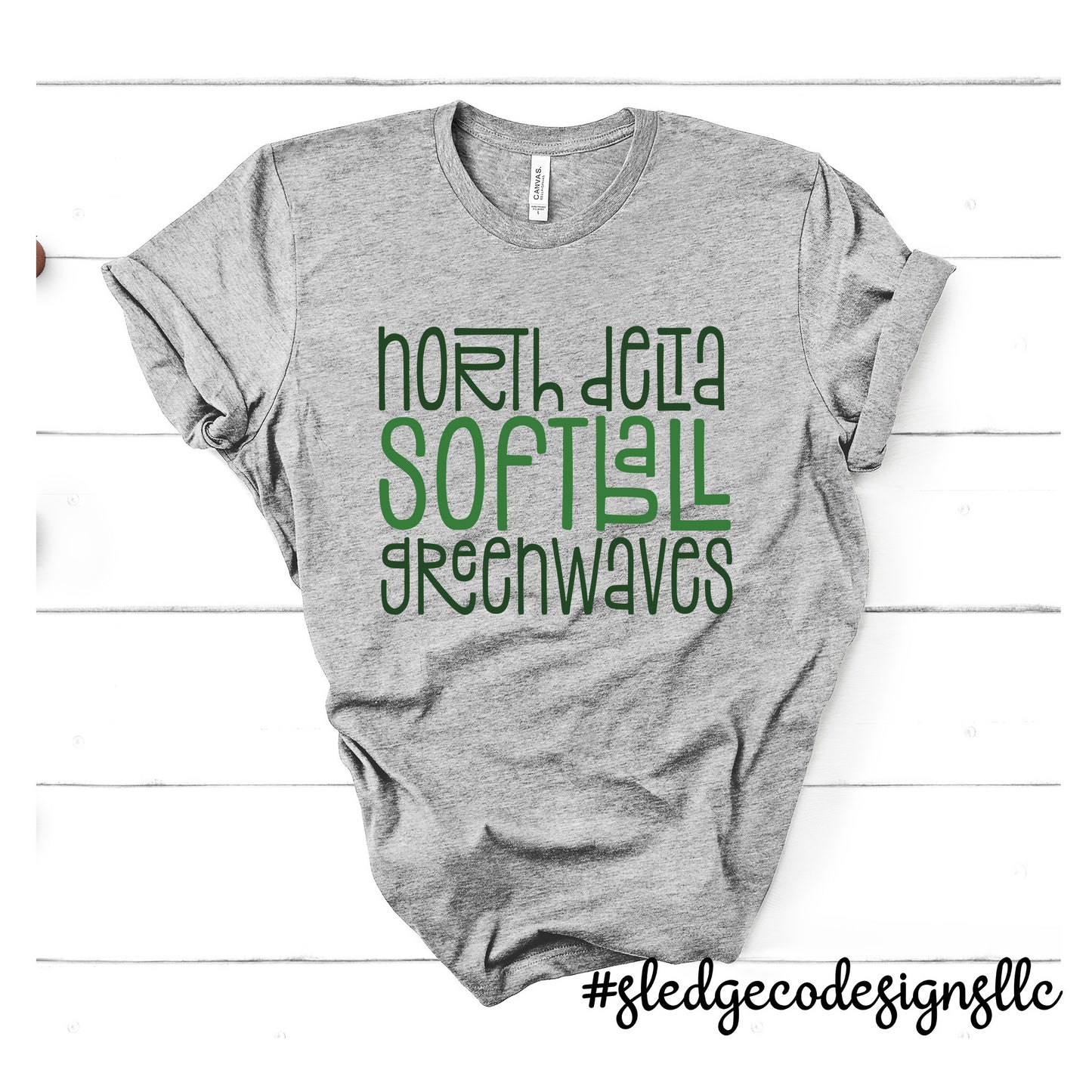 NORTH DELTA SOFTBALL | STACKED | Custom Unisex Tshirt