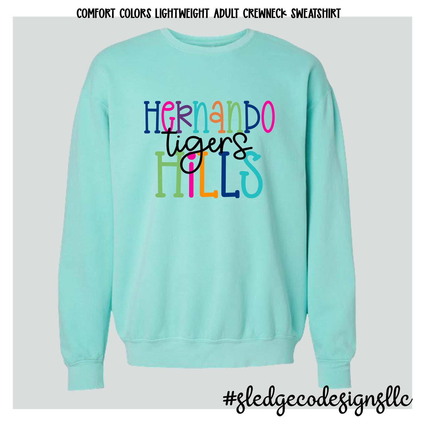 HERNANDO TIGERS | COLORFUL | COMFORT COLORS LIGHTWEIGHT SWEATSHIRT