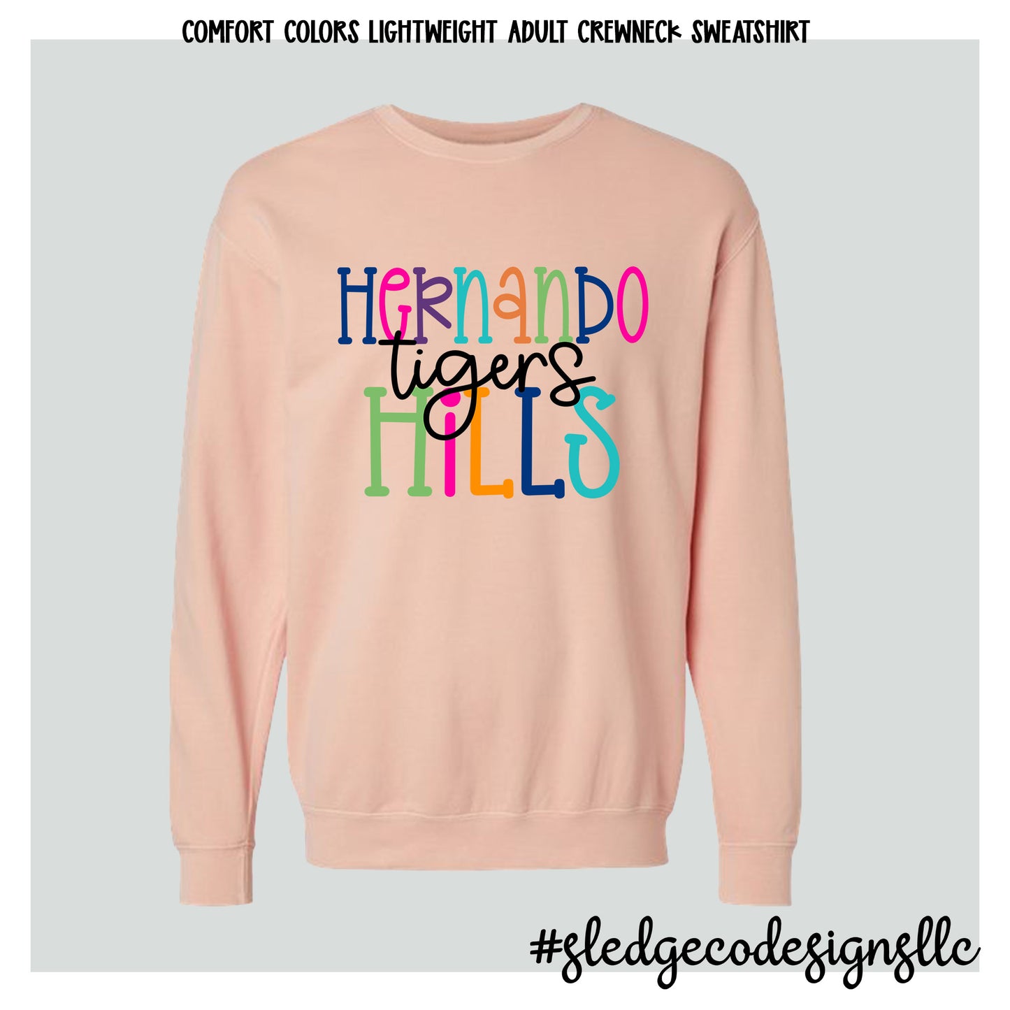 HERNANDO TIGERS | COLORFUL | COMFORT COLORS LIGHTWEIGHT SWEATSHIRT