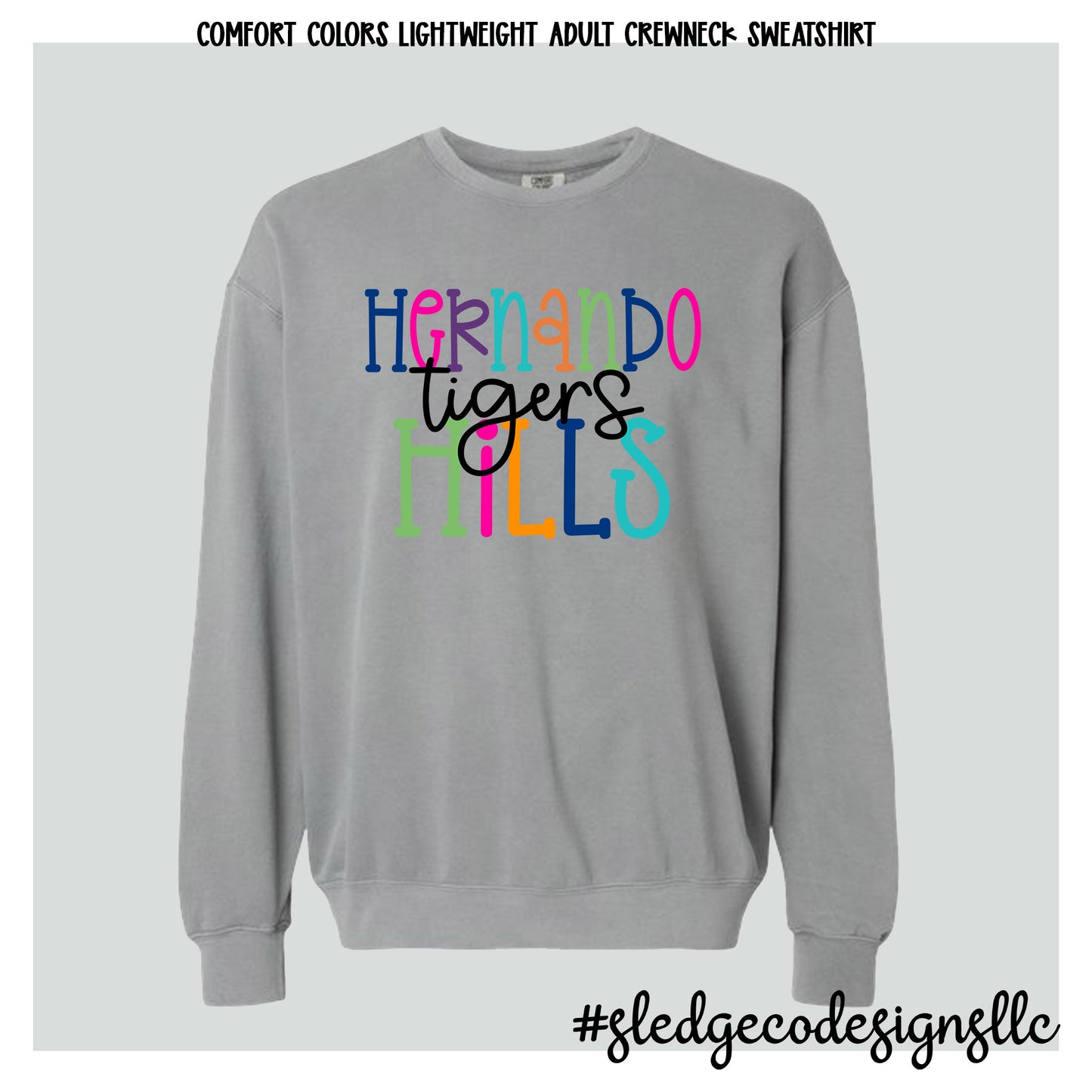 HERNANDO TIGERS | COLORFUL | COMFORT COLORS LIGHTWEIGHT SWEATSHIRT