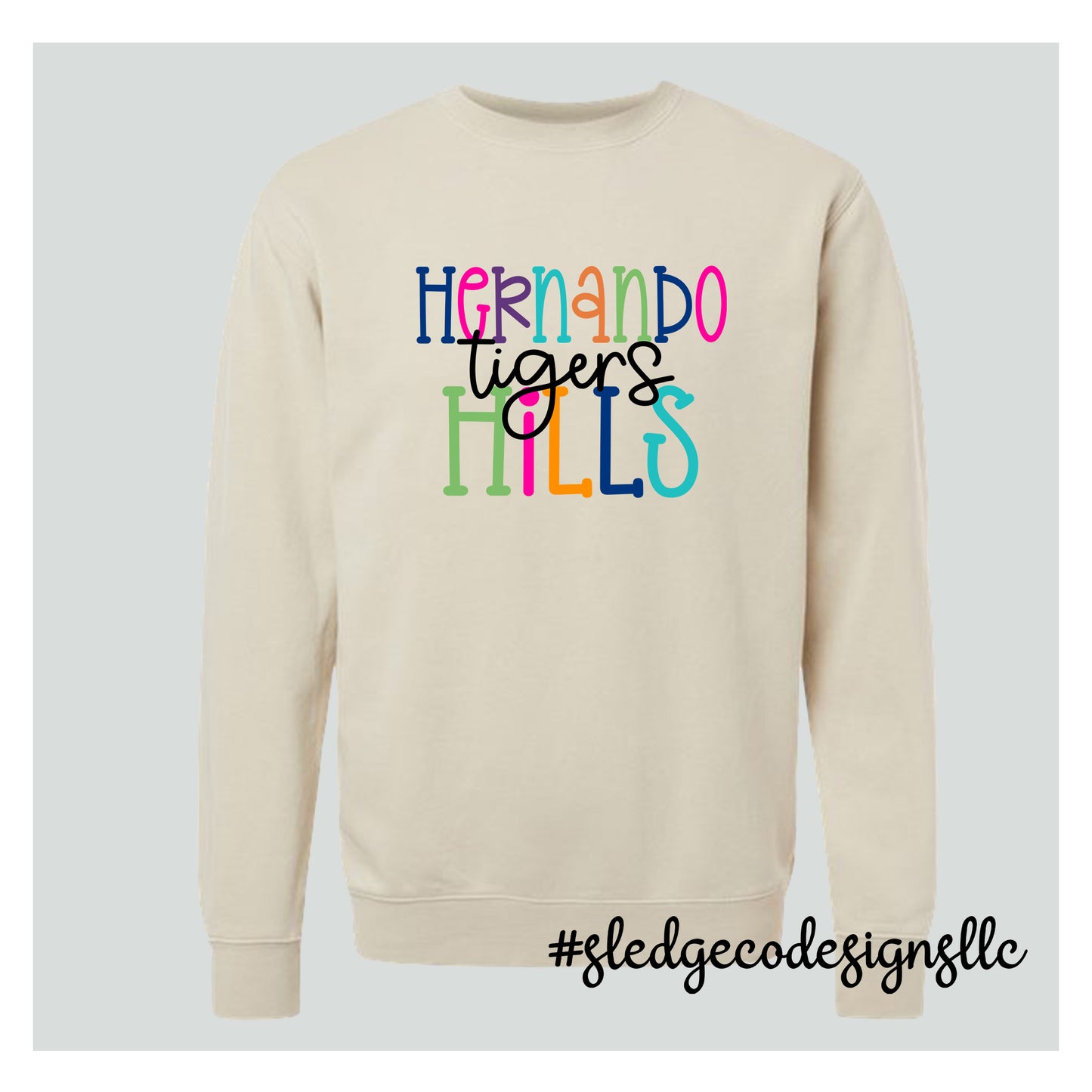 HERNANDO HILLS TIGERS | COLORFUL | Midweight Pigment-Dyed Crewneck Sweatshirt