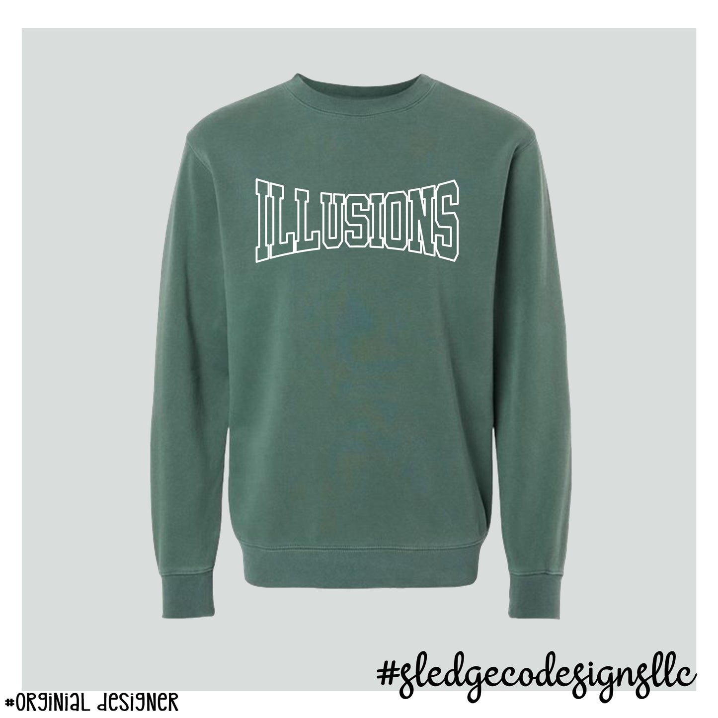 ILLUSIONS SOFTBALL LOGO | ITC | Midweight Pigment-Dyed Crewneck Sweatshirt