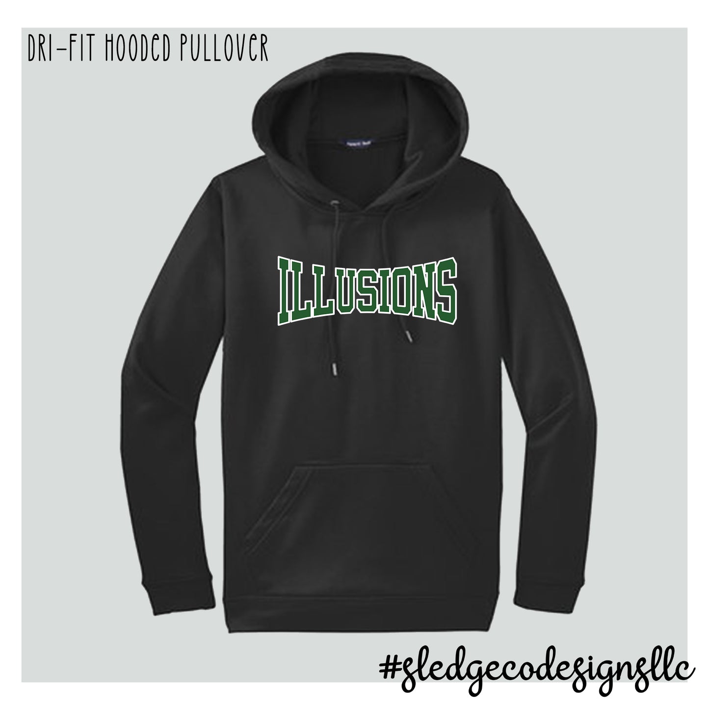 ILLUSIONS SOFTBALL | GREEN LOGO | Sport-Wick DRI-FIT Fleece Hoodie