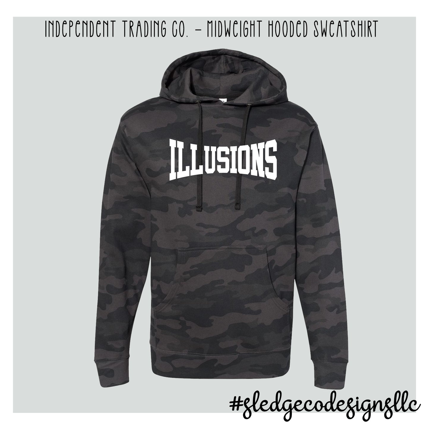 Illusions Softball  | CAMO  Midweight Hooded Sweatshirt
