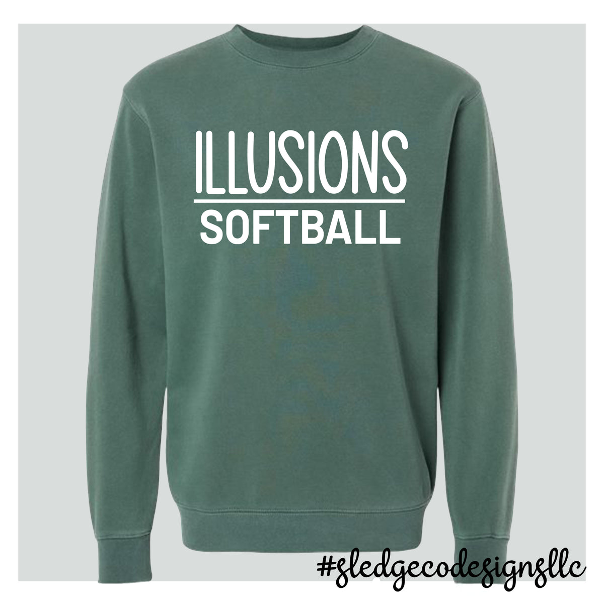 ILLUSIONS SOFTBALL STACKED | ITC | Midweight Pigment-Dyed Crewneck Sweatshirt