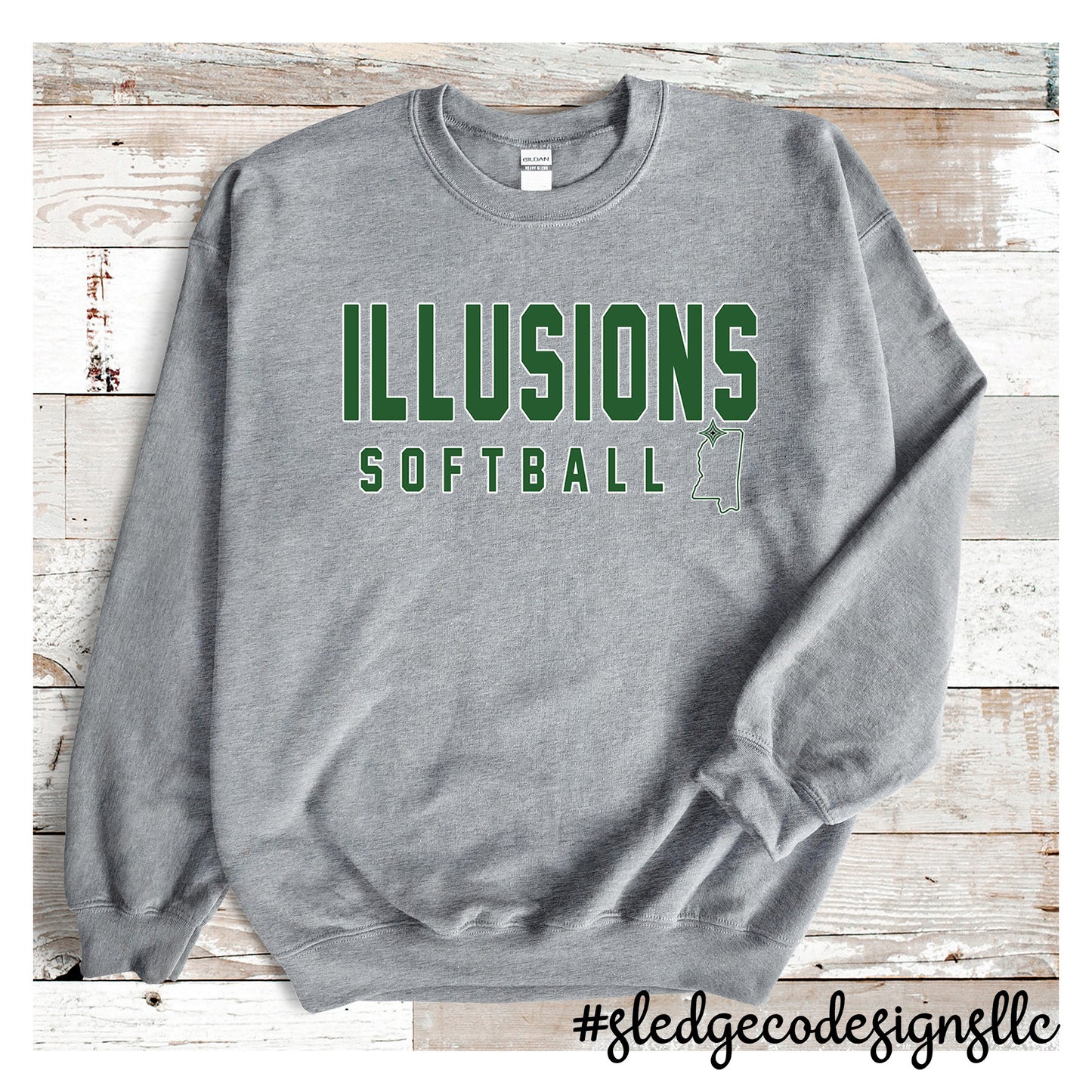 Illusions Softball | MS | CUSTOM UNISEX SWEATSHIRT
