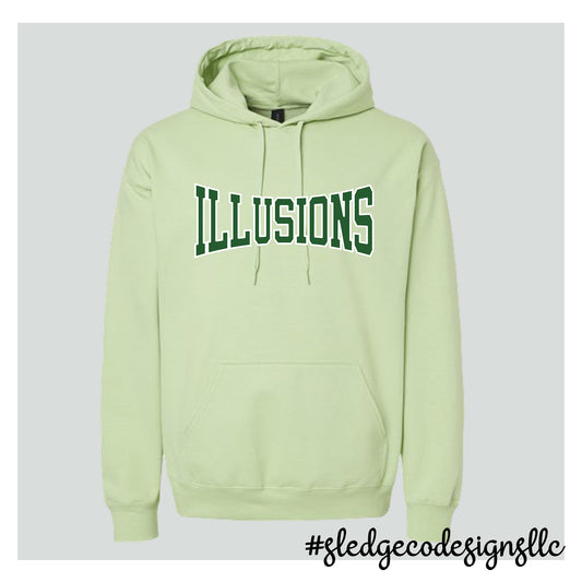 ILLUSIONS | Pistachio | CUSTOM HANDDRAWN UNISEX HOODIE