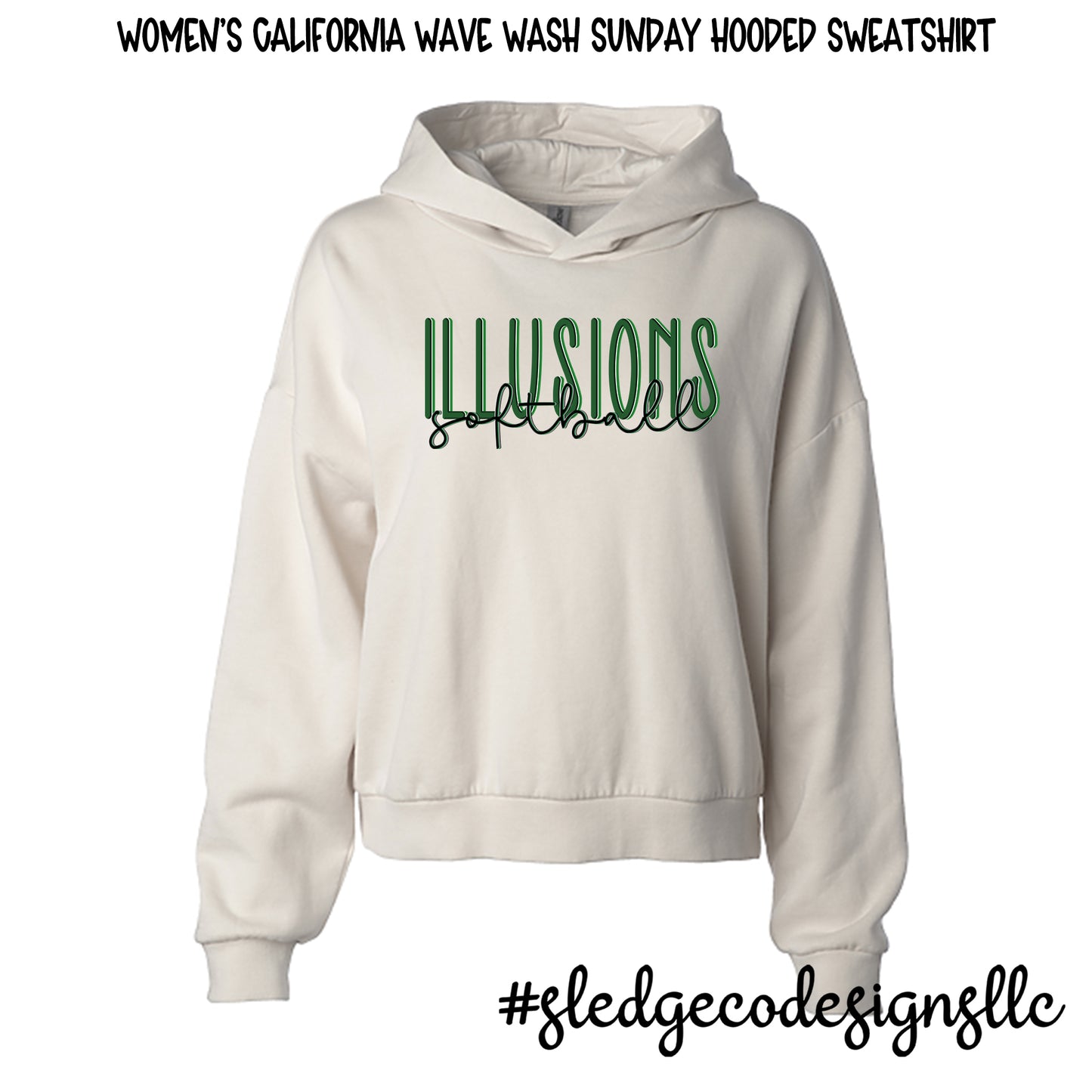 ILLUSIONS SOFTBALL | Women's California Wave Wash Sunday Hooded Sweatshirt