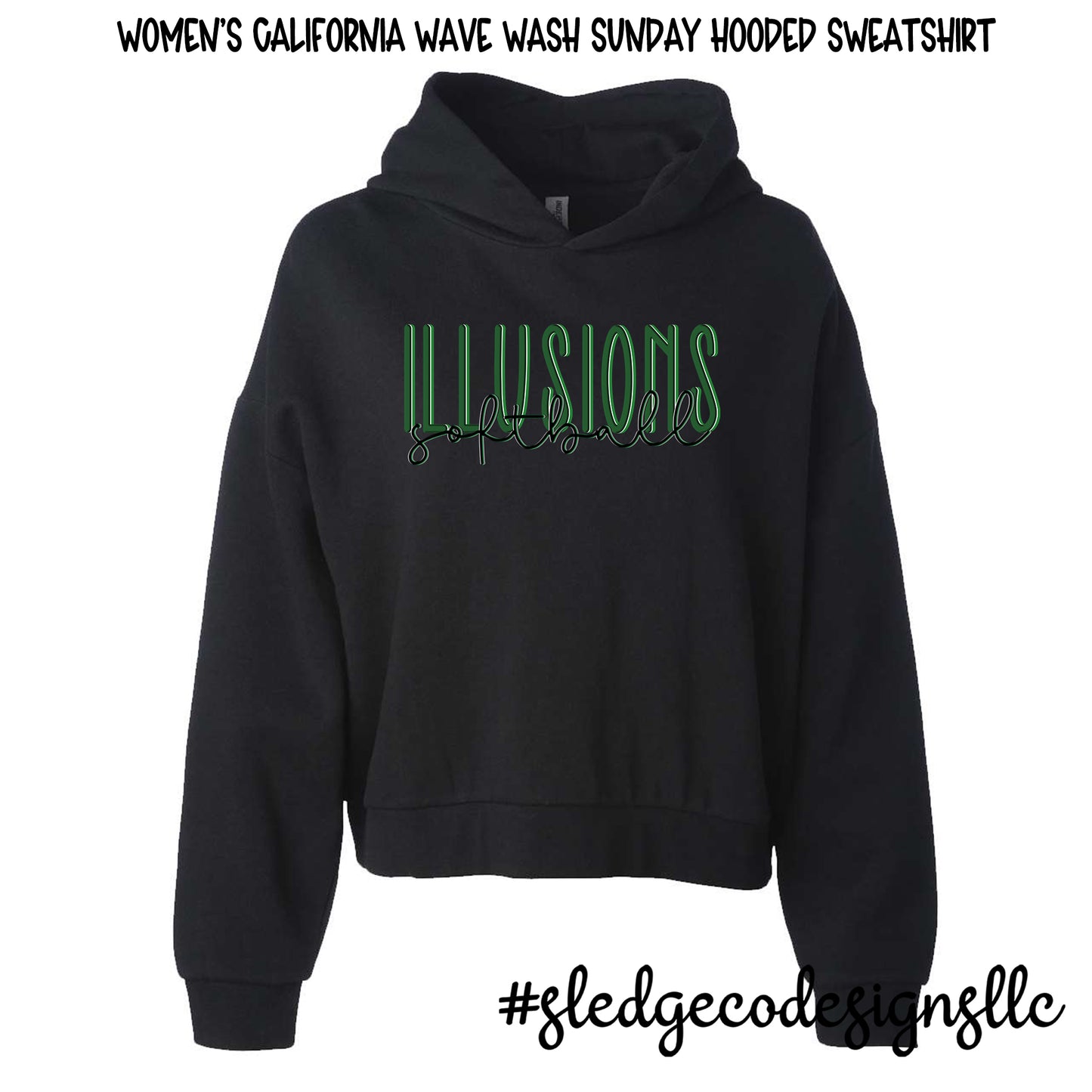 ILLUSIONS SOFTBALL | Women's California Wave Wash Sunday Hooded Sweatshirt