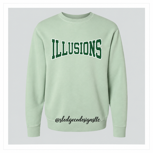 ILLUSIONS SOFTBALL LOGO | ITC | Midweight Pigment-Dyed Crewneck Sweatshirt