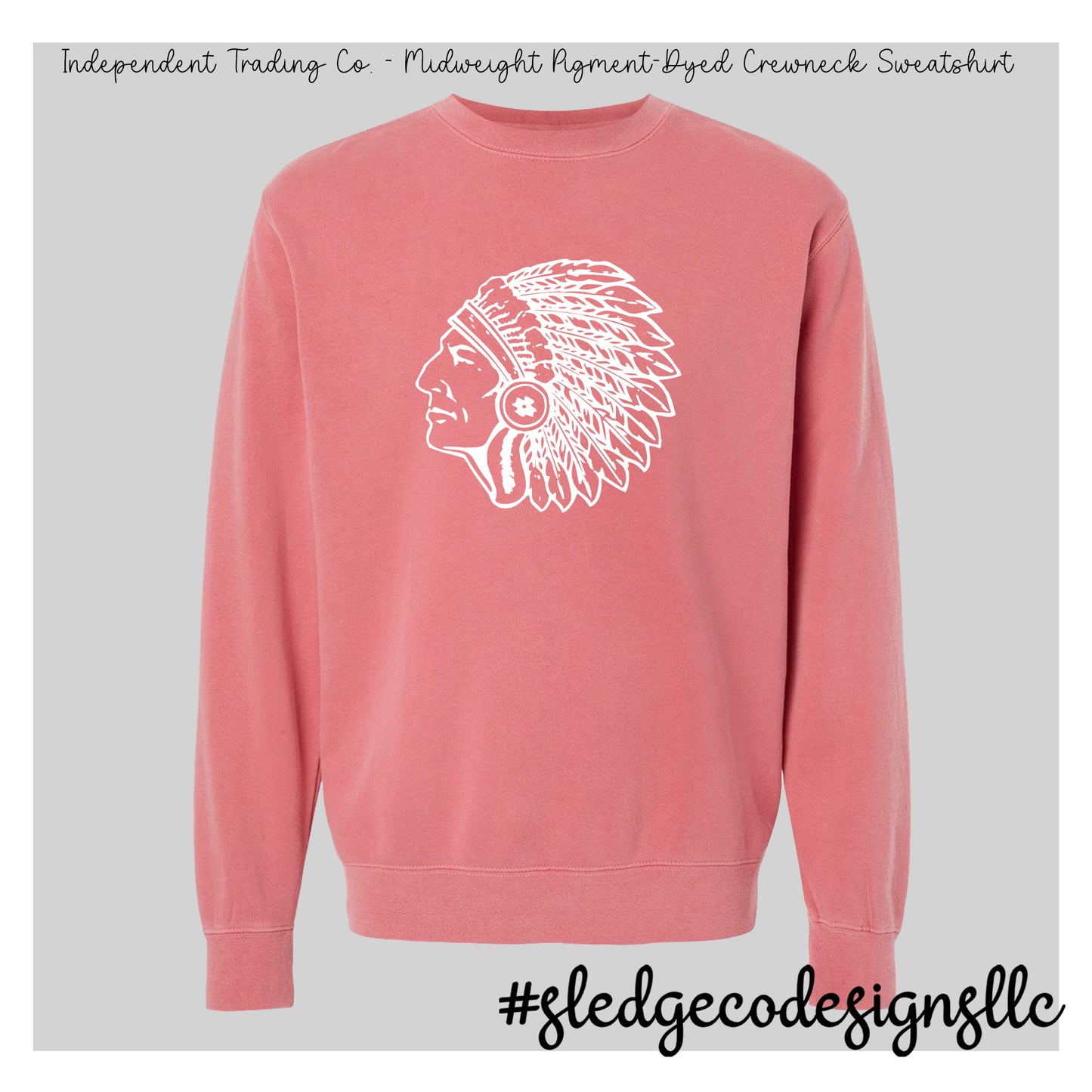 MAGNOLIA CHIEFS HEAD | Independent Trading Co. - Midweight Pigment-Dyed Crewneck Sweatshirt