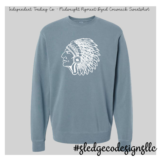 MAGNOLIA CHIEFS HEAD | Independent Trading Co. - Midweight Pigment-Dyed Crewneck Sweatshirt