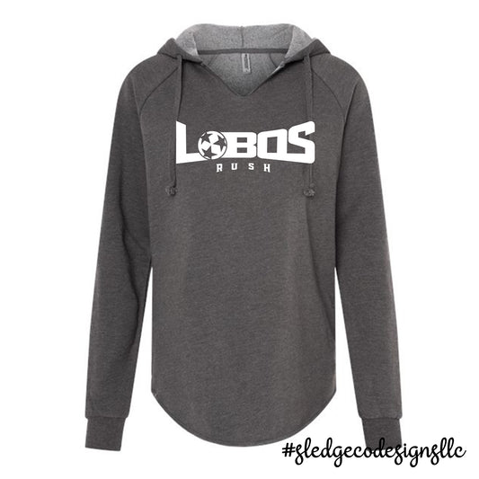 LOBOS RUSH SOCCER | Women’s Lightweight Wave Wash Hooded Sweatshirt - SHADOW