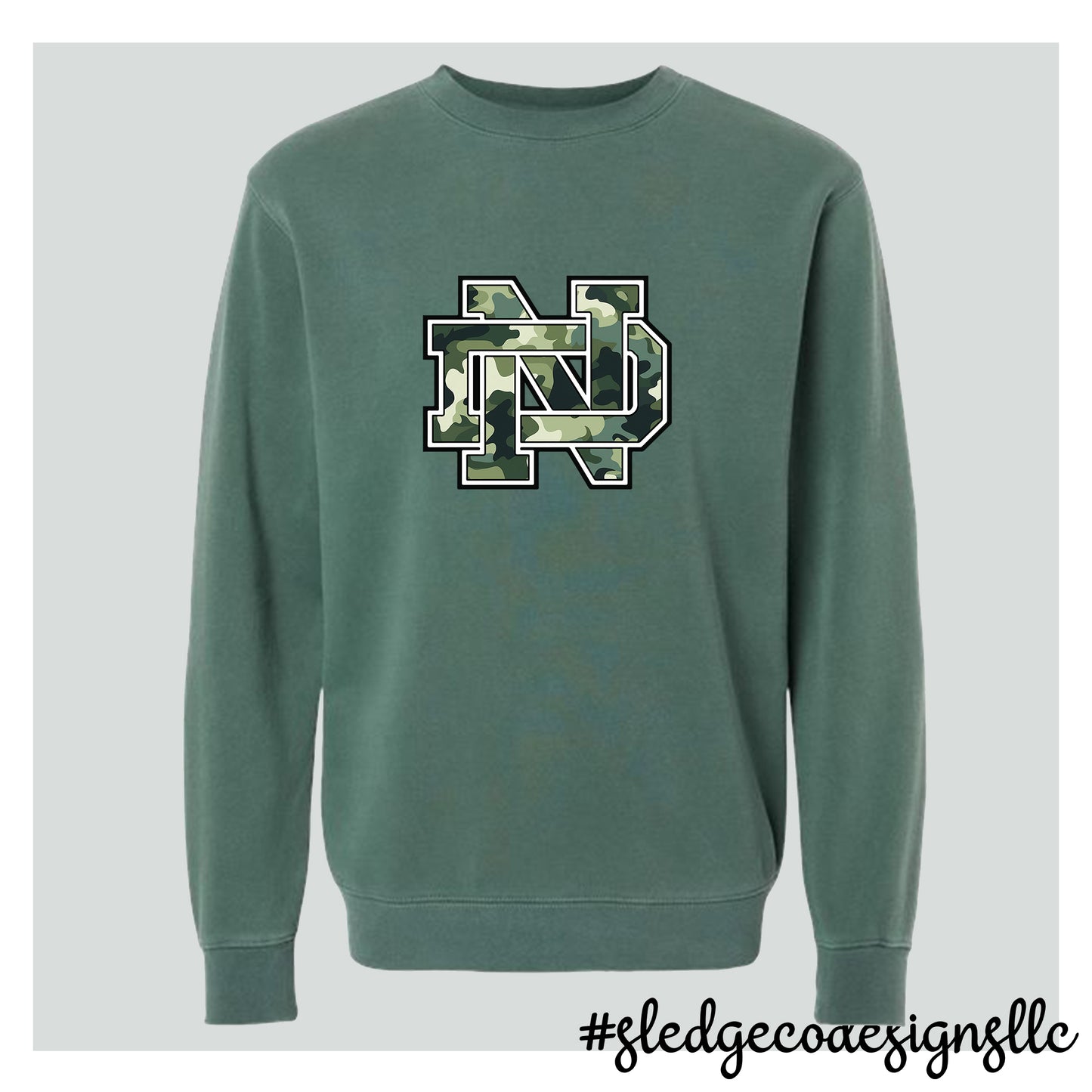 NORTH DELTA | GREEN CAMO | Independent Trading Co. - Midweight Pigment-Dyed Crewneck Sweatshirt