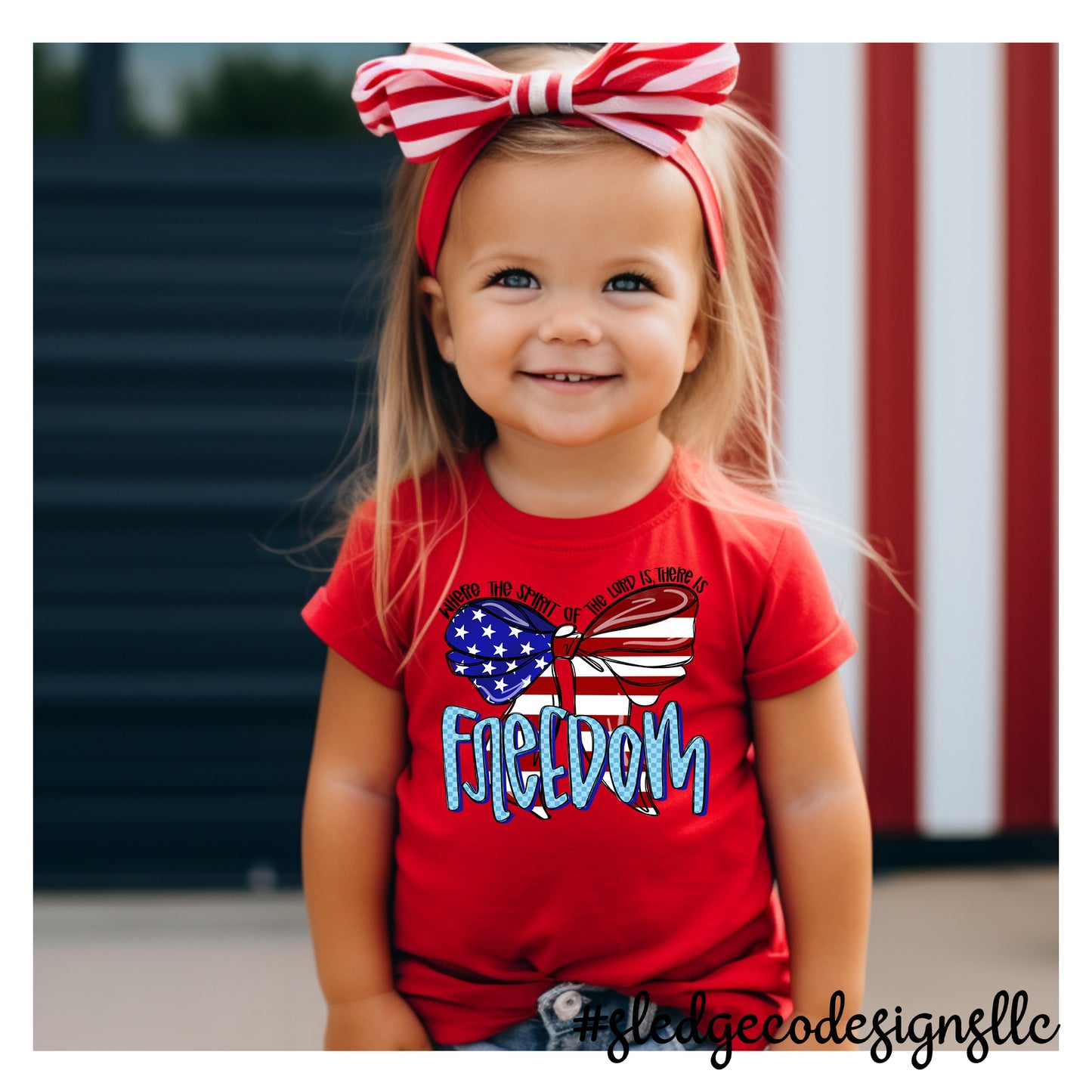 Where the spirit of the Lord is there is Freedom - 2 Corinthians 3:17 | American Bow | Patriotic July 4th Custom Unisex TSHIRT