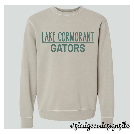 LAKE CORMORANT GATORS | Pigment Cement | ITC | Midweight Pigment-Dyed Crewneck Sweatshirt