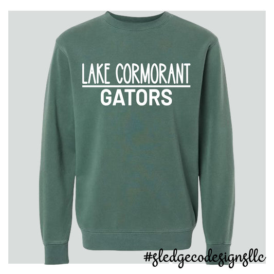 LAKE CORMORANT GATORS | Pigment GREEN | ITC | Midweight Pigment-Dyed Crewneck Sweatshirt